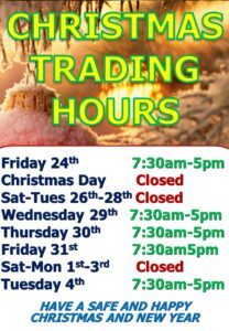 Christmas 2021 Trading Hours